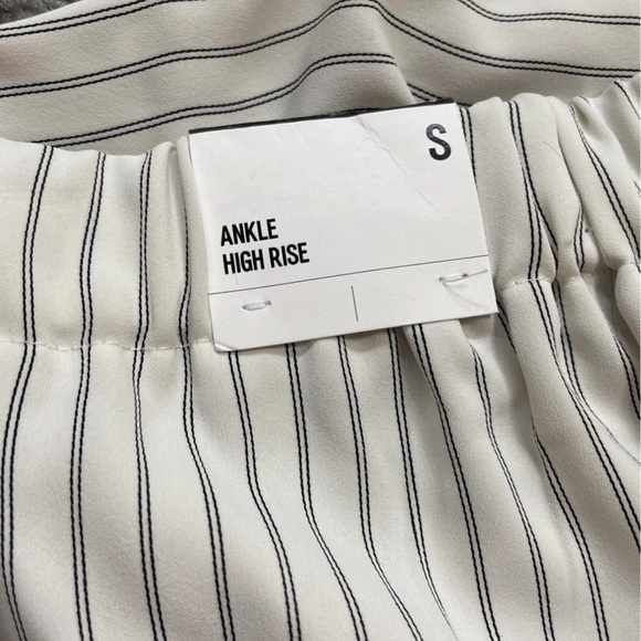 Express Ankle High Rise Pinstripe Trouser - Picture 6 of 6